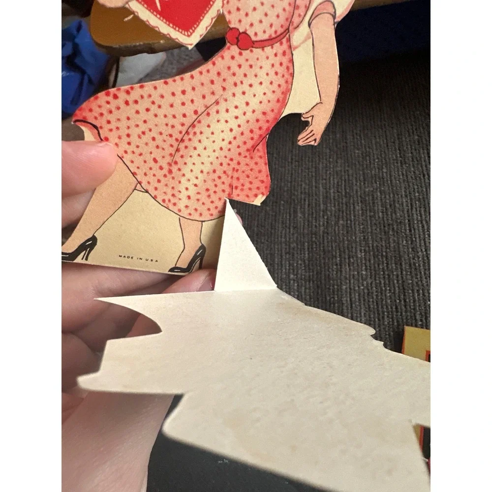 Vintage Teacher Valentine Cards Lot of 3 Mechanical Die Cut 1940s 1950s Ephemera